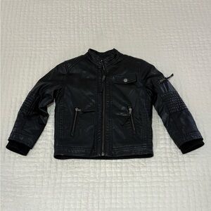 H&M Kids Black Fleece-Lined Biker Jacket